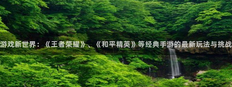 杜邦娱乐app下载：游戏新世界：《王者荣耀》、《和平精英》等